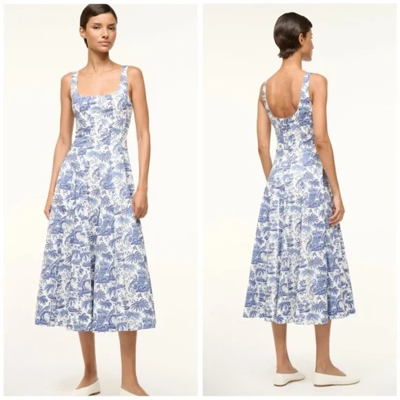 STAUD | Dresses | Staud 6 Nwt Wells Blue Toile Midi Dress Fit And Flare | Poshmark STAUD | Dresses | Staud 6 Nwt Wells Blue Toile Midi Dress Fit And Flare | Poshmark